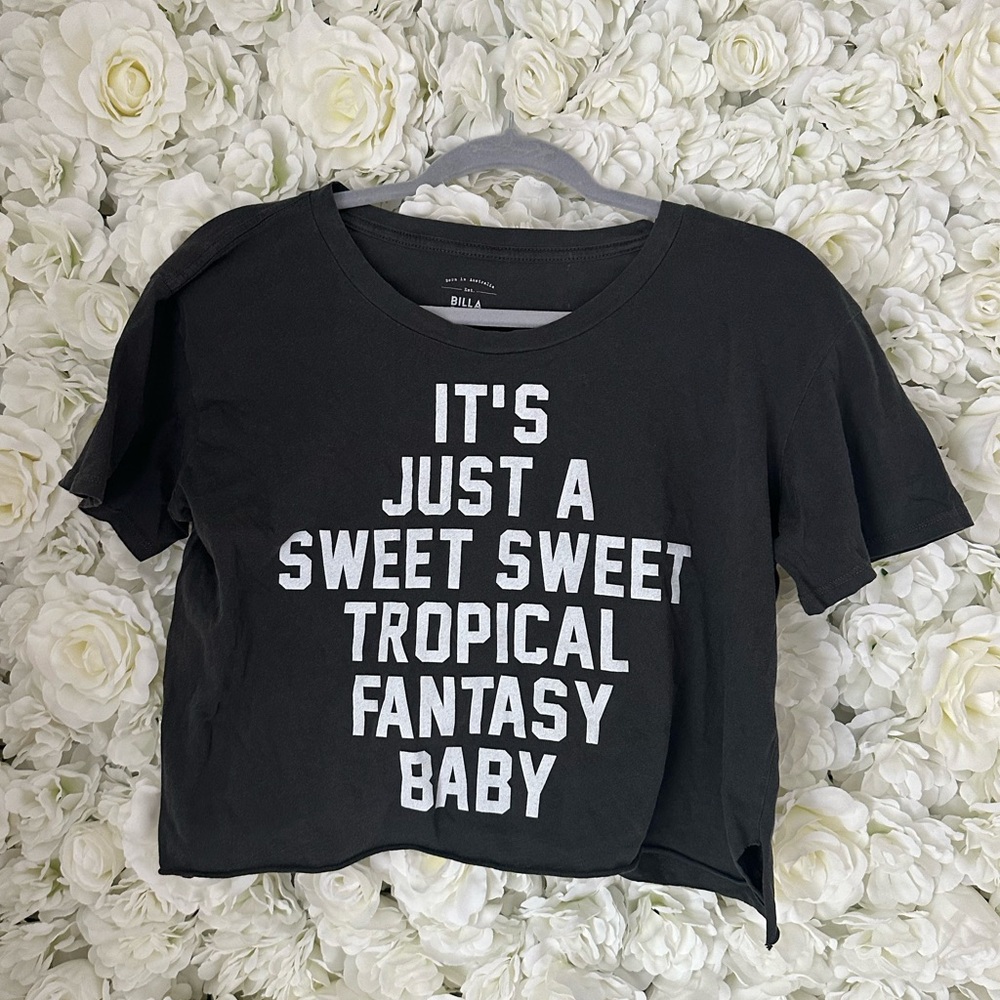 Billabong cropped graphic short sleeve tee shirt